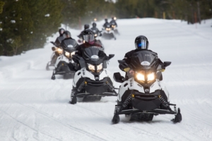 Snowmobiles on the Trail