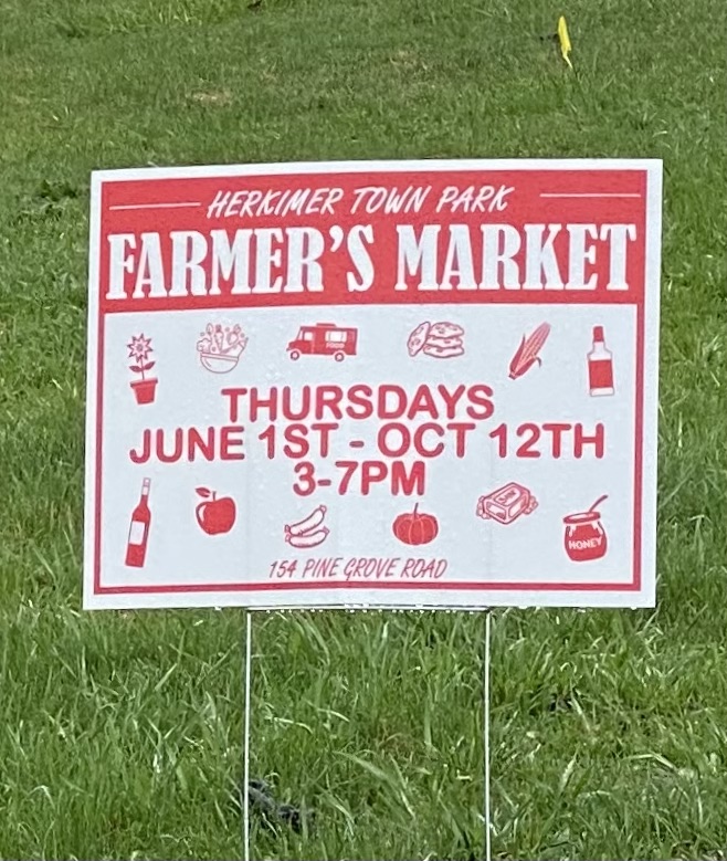 Herkimer Farmers Market Road Sign