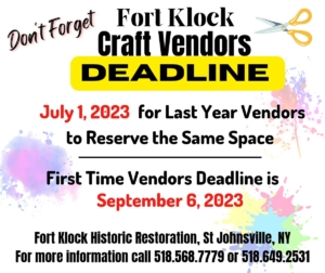 Fort Klock Craft Fair Call for Vendors