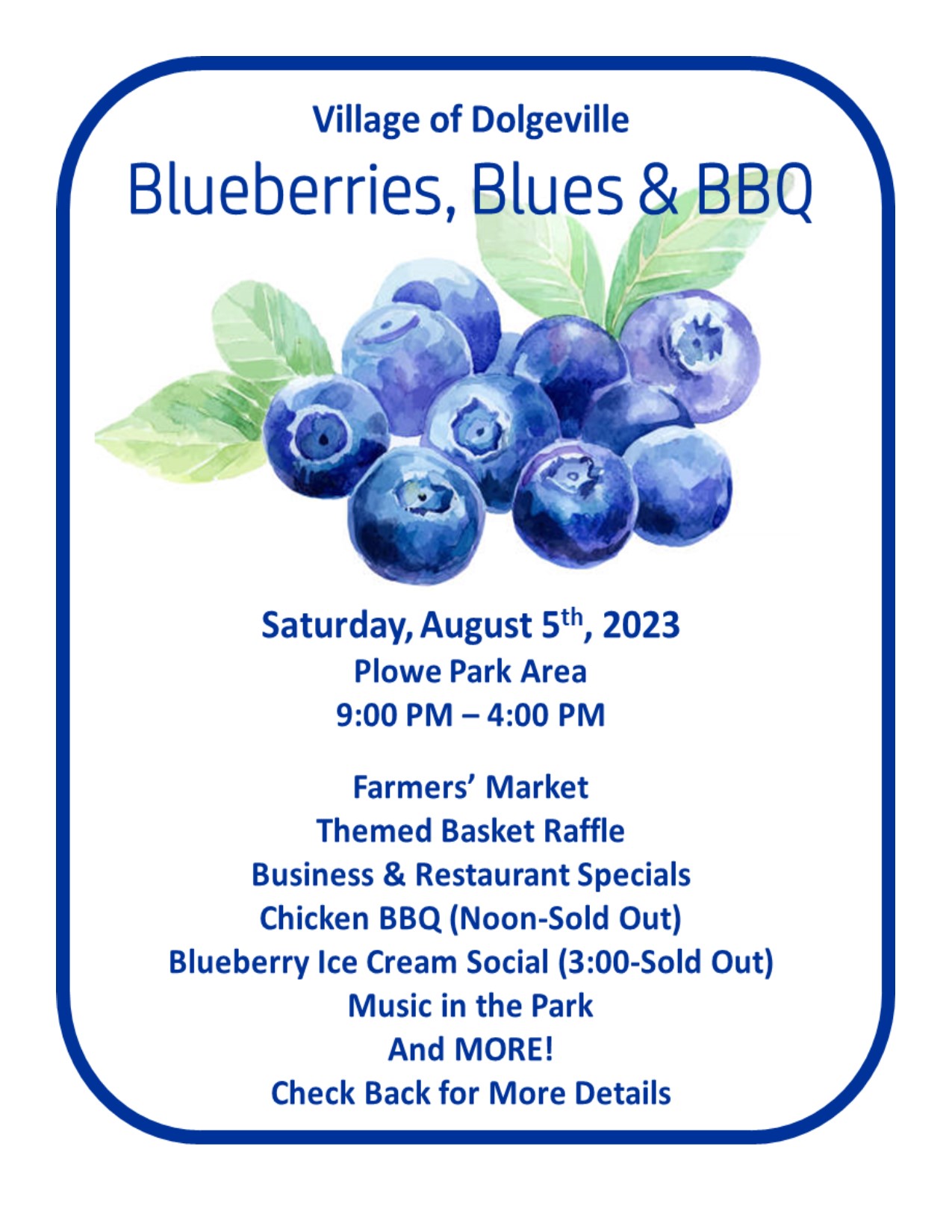 Dolgeville Blueberries, Blues, and BBQ