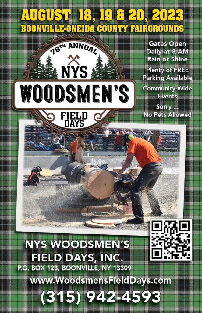 Flier created by the NYS Woodsmen’s Field Days