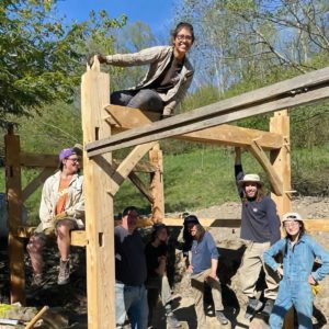 Timber Frame Class at Hawk Circle, Photo credit Hawk Circle Wilderness Education