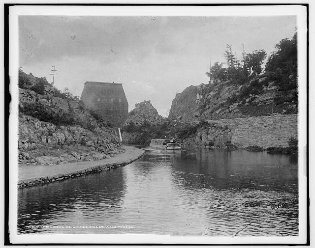 Erie Canal at Little Falls by William Henry Jackson 1843-1942. Photo taken between 1880 and 1897. Courtesy of the Library of Congress.