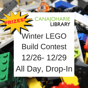 Visit the classroom between December 26th through December 29th for an all day, drop-in, LEGO Building contest.