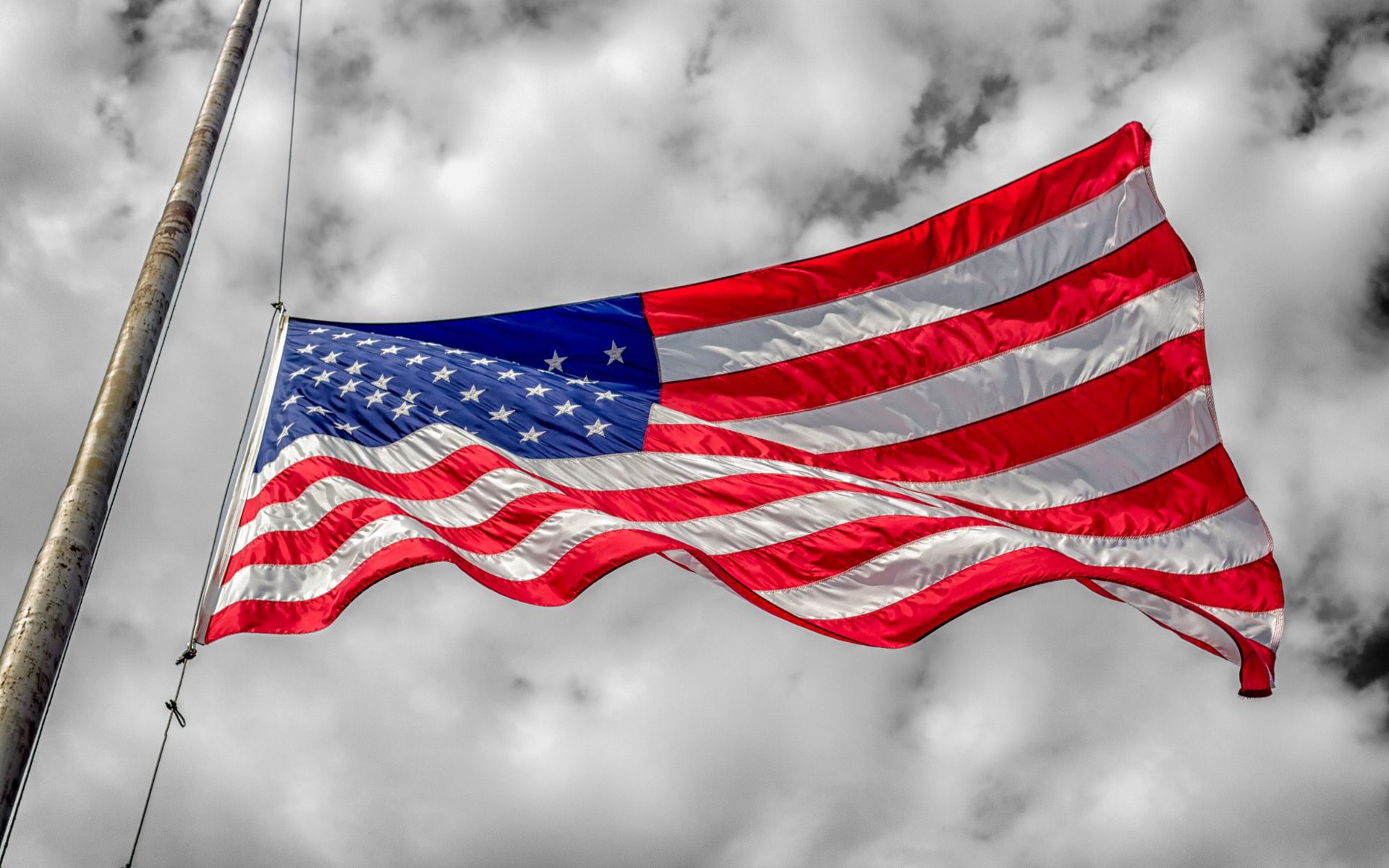 American flag at H