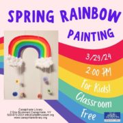 Join us in the Arkell Museum and Canajoharie Library classroom on Friday, March 29th at 2 pmas we paint rainbows in celebration of Spring!