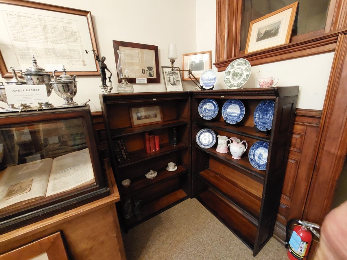 Lundstrom corner bookcase on museum display