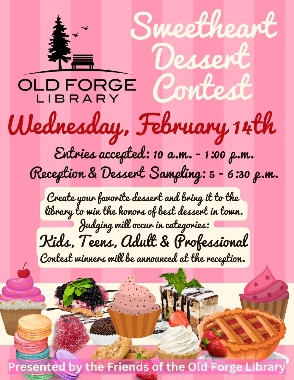 OLD FORGE LIBRARY VALENTINES DAY SWEETHEART DESSERT CONTEST
