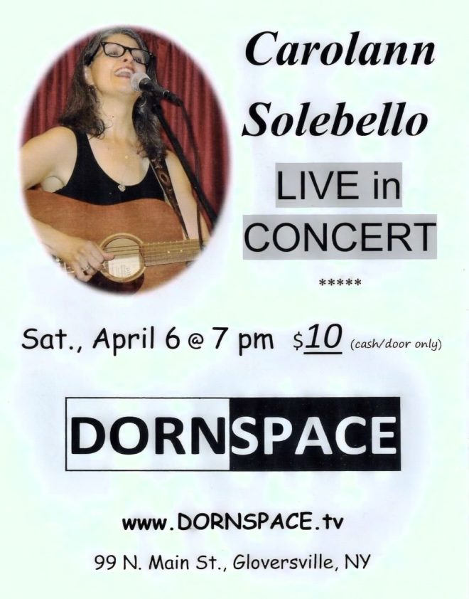 Carolann Solebello Live in Concert, image provided by Dorn Space