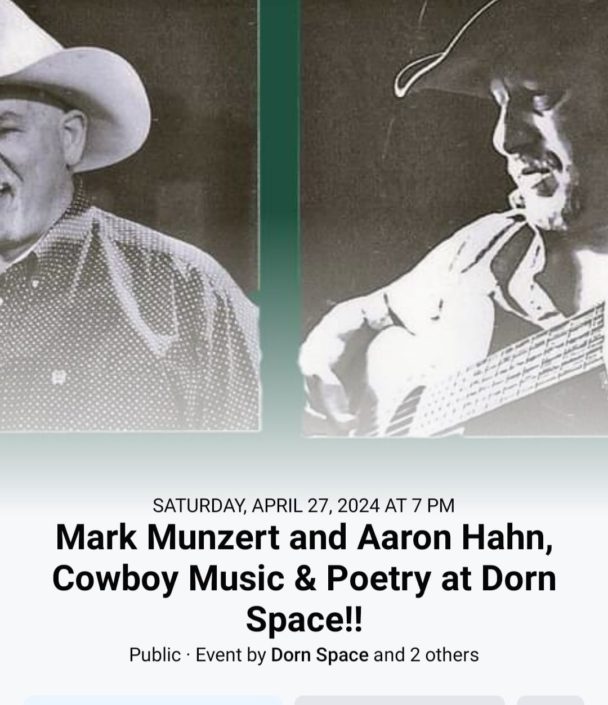 Mark Munsert and Aaron Hahn Cowboy Music and Poetry at Dorn Space, Image shared by Dorn Space