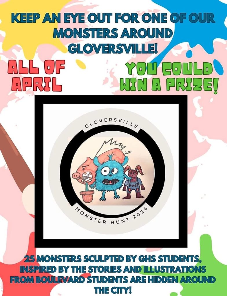 There are Monsters Around Gloversville! Go on a Monster Scavenger Hunt in Gloversville! Image provided by Downtown Gloversville