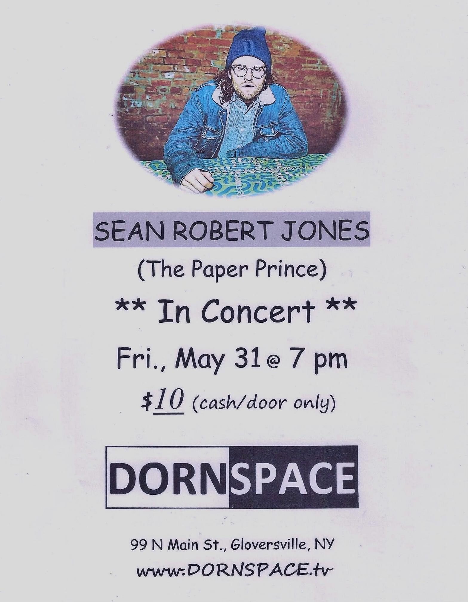 SEAN ROBERT JONES (The Paper Prince) Dorn Sdpoace Copncert, Image by Dorn Space.
