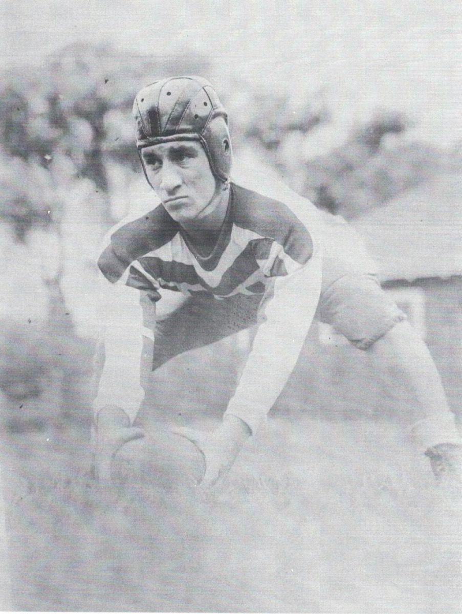 Coach Young during his playing days in 1939 at the University of Iowa.
