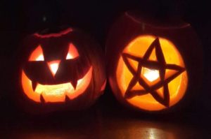 Photo of Monica’s pumpkin carvings. Photo provided by Monica Lewis.