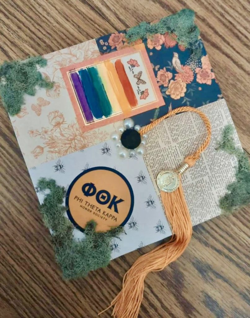 Photo of Monica Lewis’ 2024 graduation cap after completing her Associates at Mohawk Valley Community College. Photo provided by Monica Lewis.