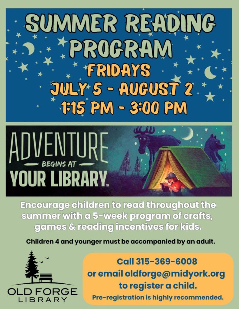 Adventure Begins at the Summer Reading Program at the Old Forge Library!