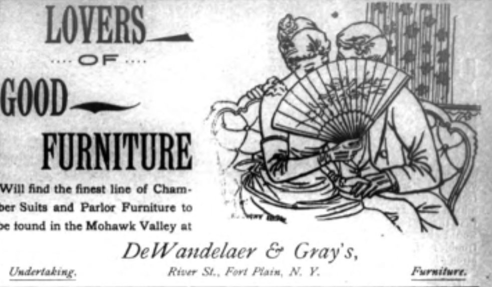 1895 ad from The Mohawk Valley Register for DeWandelaer & Gray’s store
