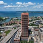 Aerial view M&T Bank headquarters in Buffalo