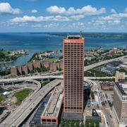 Aerial view M&T Bank headquarters in Buffalo