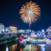 Fireworks over Lockport by Jeff Tracy; courtesy of Erie Canalway National Heritage Corridor