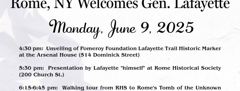 Rome NY Welcomes General Lafayete
