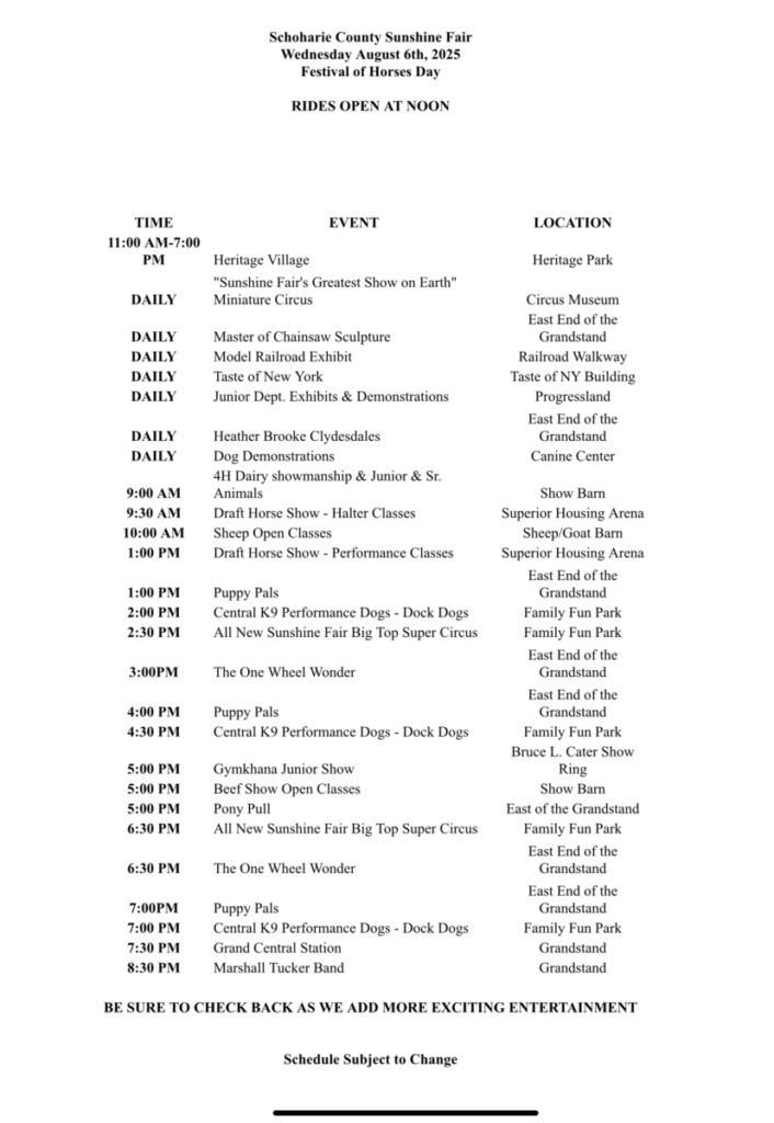 2025 Schoharie County Fair
