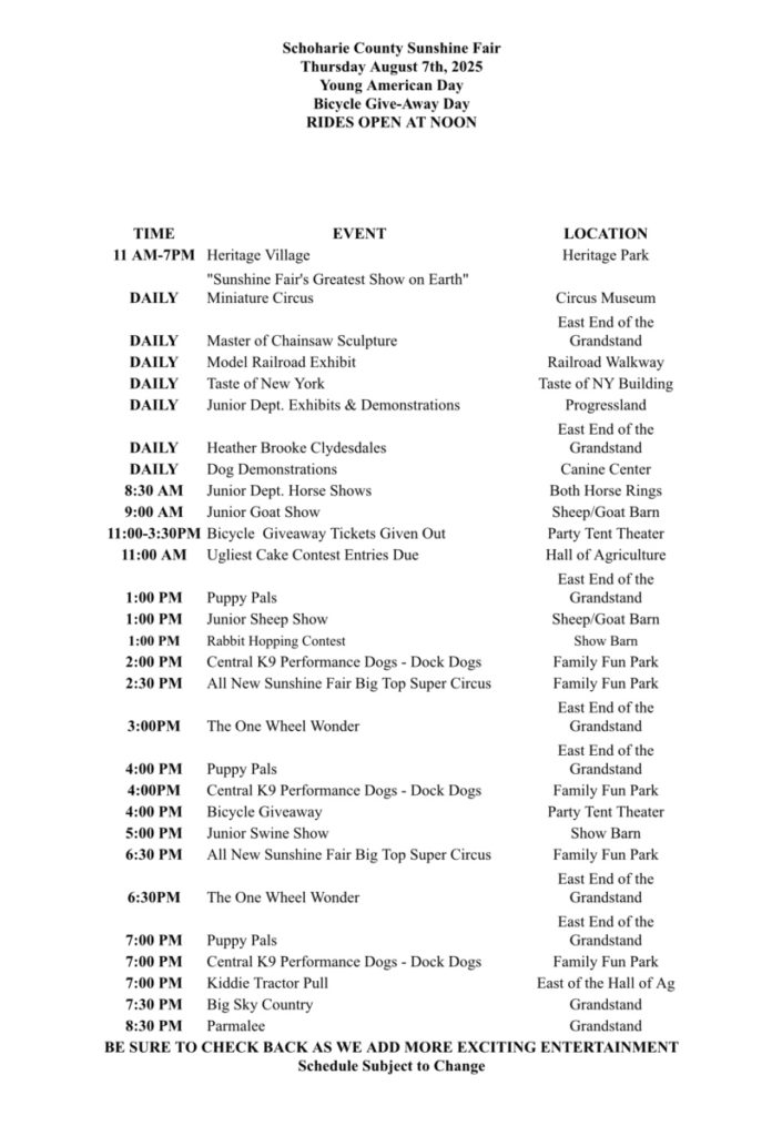 2025 Schoharie County Fair