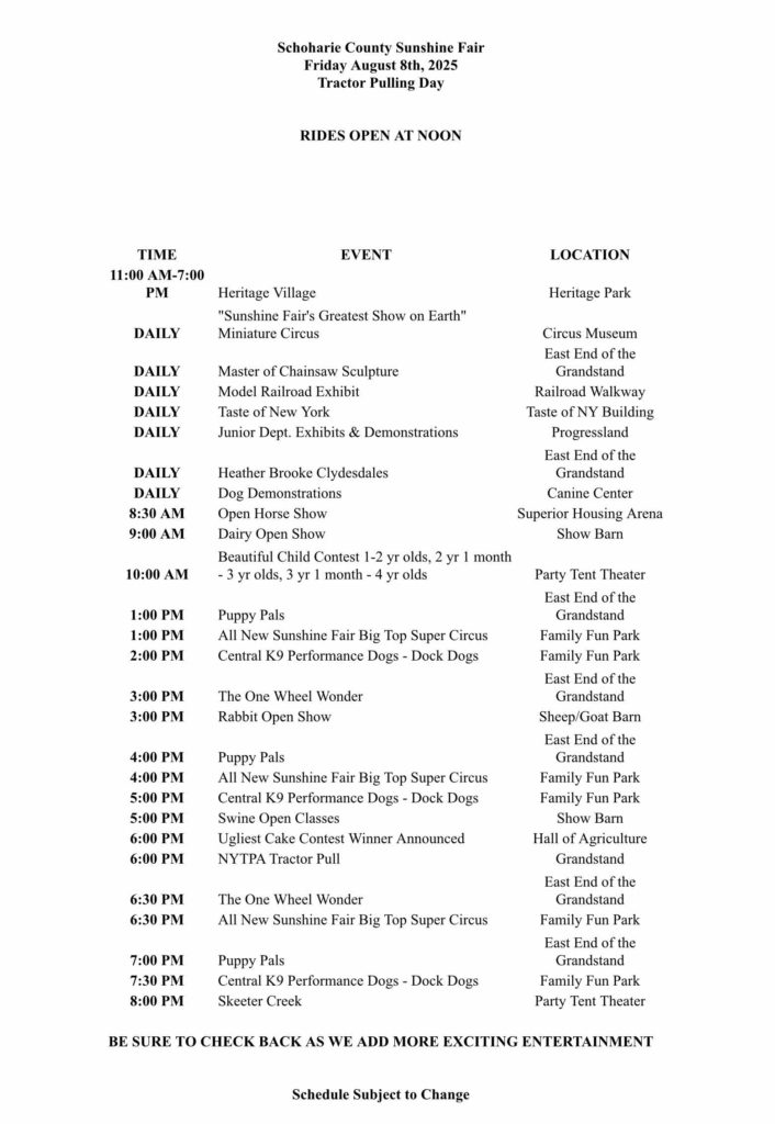 2025 Schoharie County Fair