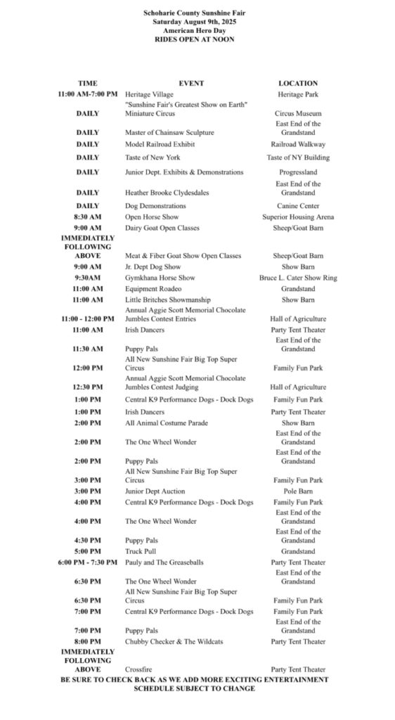 2025 Schoharie County Fair