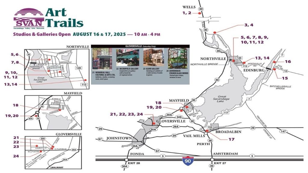 Multiple Gloversville Stops on Sacandaga Valley Arts Network 10th Anniversary of Art Trails