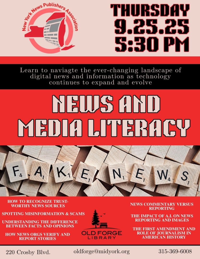 Stay Informed: Navigating Today’s Media Landscape Presentation at the Old Forge Library