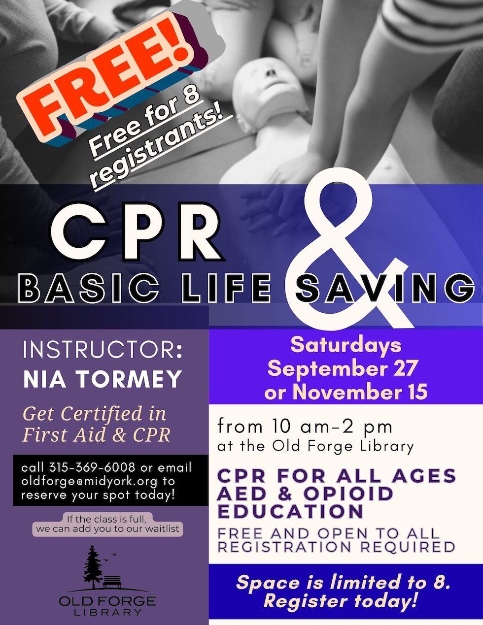 CPR First Aid Class and Certification at the Old Forge Library
