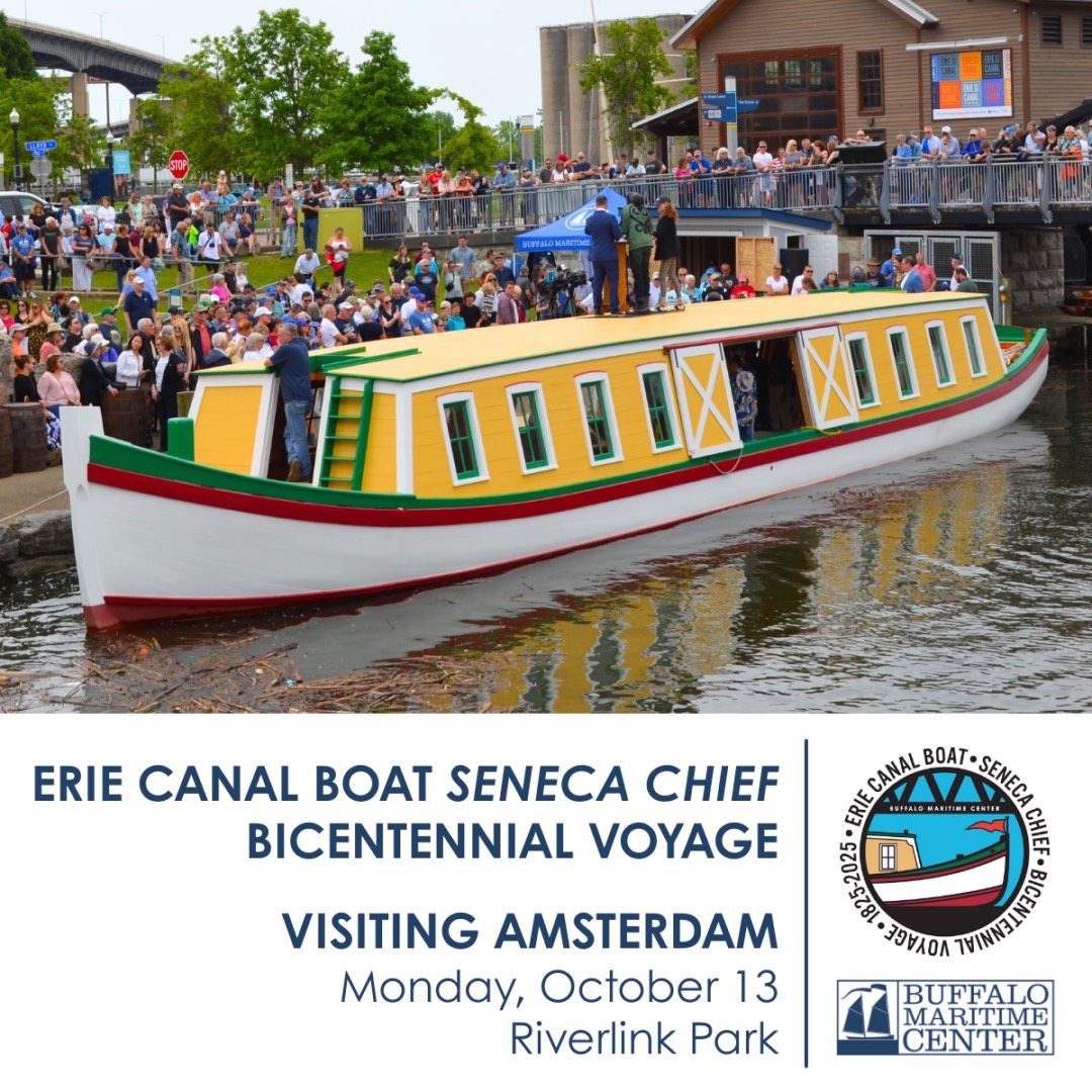 Bicentennial Voyage of the Erie Canal Boat Seneca Chief in Amsterdam