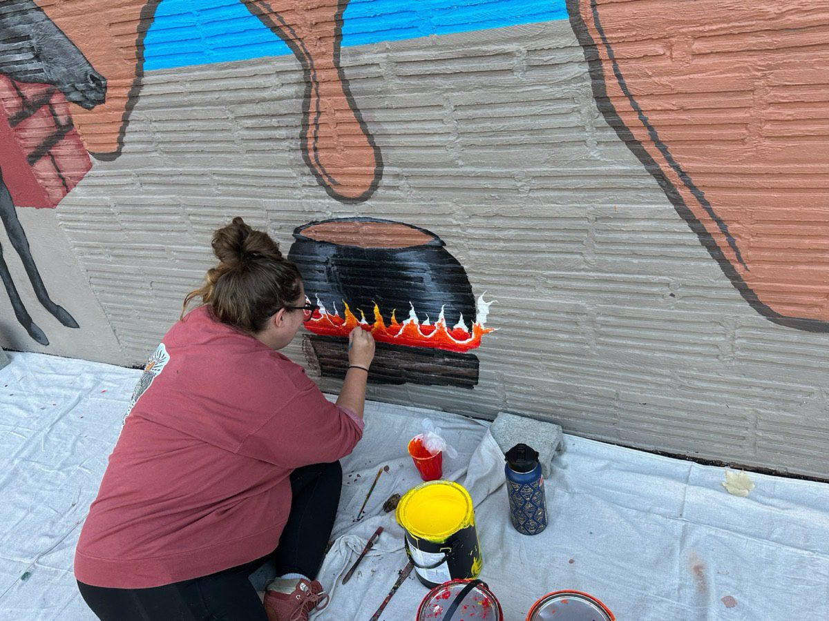 Carin Kent, The Caring Creator’s work at the Stone Soup American Bistro Mural with The Art Thing Collaborative