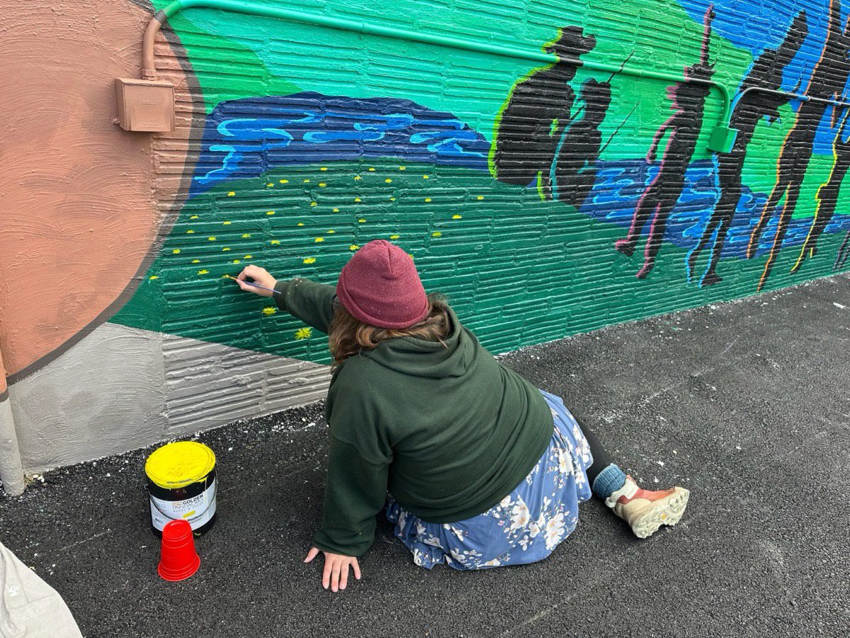 Carin Kent, The Caring Creator’s work at the Stone Soup American Bistro Mural with The Art Thing Collaborative