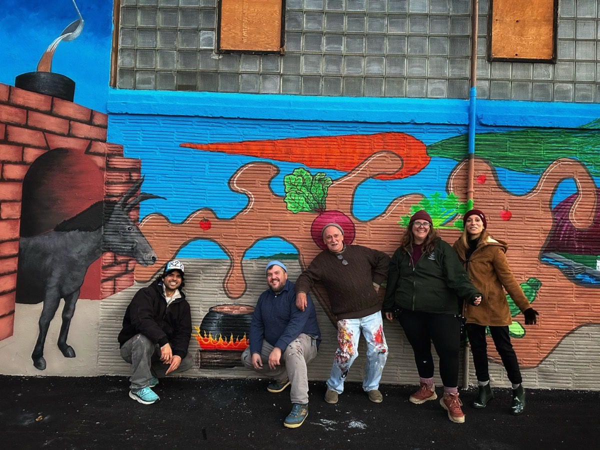 Carin Kent, The Caring Creator’s work at the Stone Soup American Bistro Mural with The Art Thing Collaborative