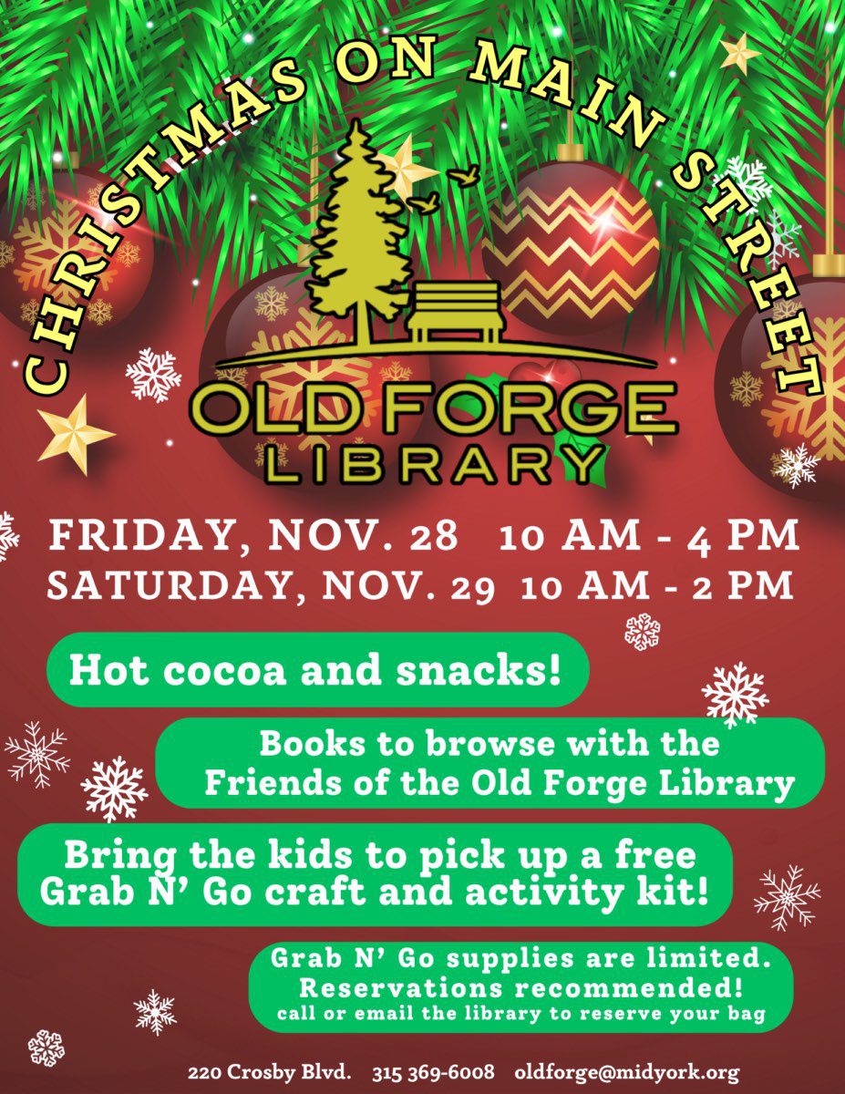 Christmas on Main Street: Festive Activities Await at the Old Forge Library