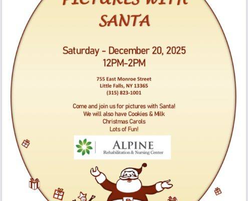 Pictures with Santa at the Alpine Rehab and Nursing Center
