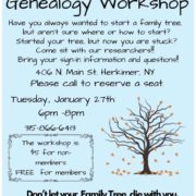 Genealogy Workshop at the Herkimer County Historical Society