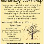 February Genealogy Workshop at the Herkimer County Historical Society