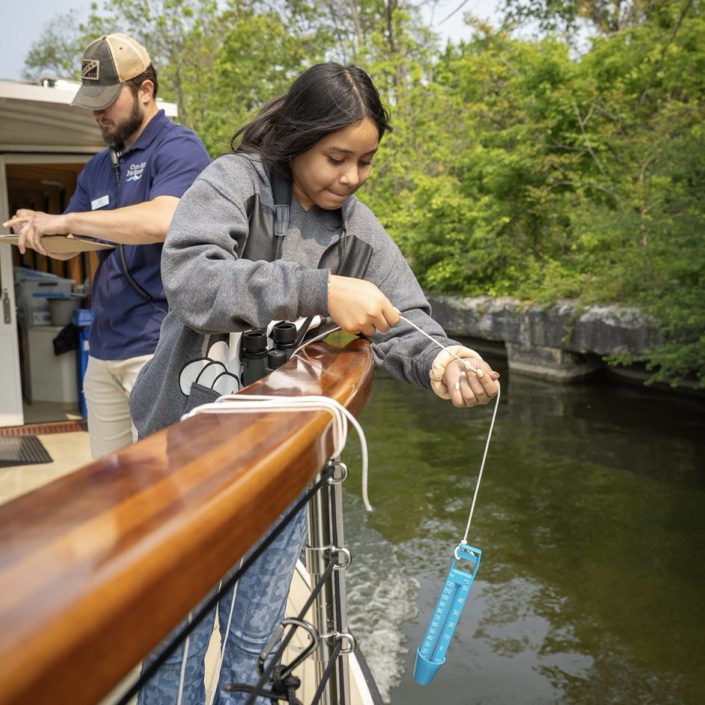 Students study water quality while on a field trip aboard the Riverie in Rochester. Erie Canalway National Heritage Corridor will expand the number of students taking field trips thanks to a grant from the National Park Foundation. Photo courtesy of the Erie Canalway National Heritage Corridor. Students study water quality while on a field trip aboard the Riverie in Rochester. Erie Canalway National Heritage Corridor will expand the number of students taking field trips thanks to a grant from the National Park Foundation. Photo courtesy of the Erie Canalway National Heritage Corridor.