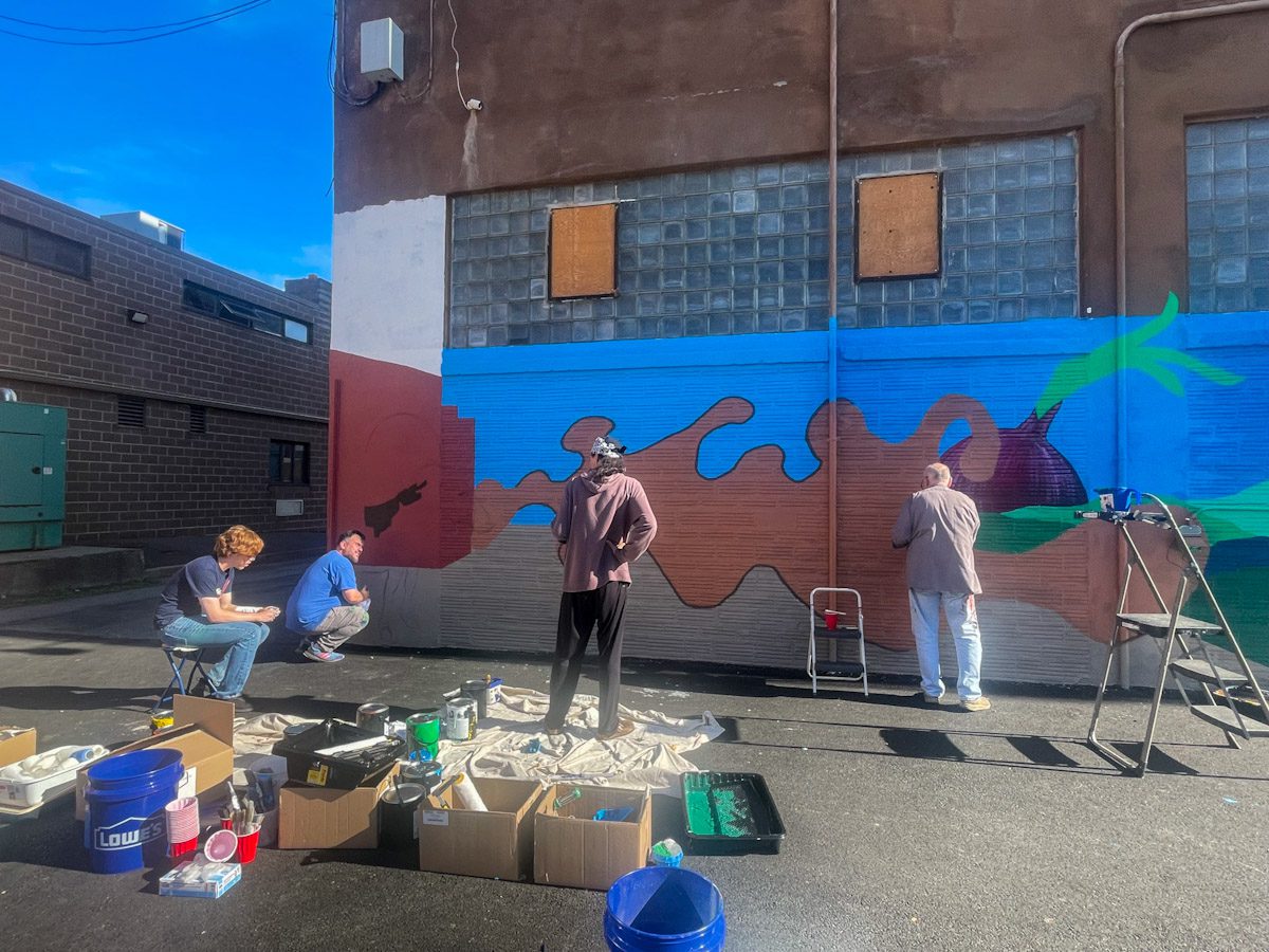 Dan Marrone Featured Mohawk Valley Artist working with The Art Thing Collective at the Stone Soup American Bistro Mural Dan Marrone Featured Mohawk Valley Artist working with The Art Thing Collective at the Stone Soup American Bistro Mural
