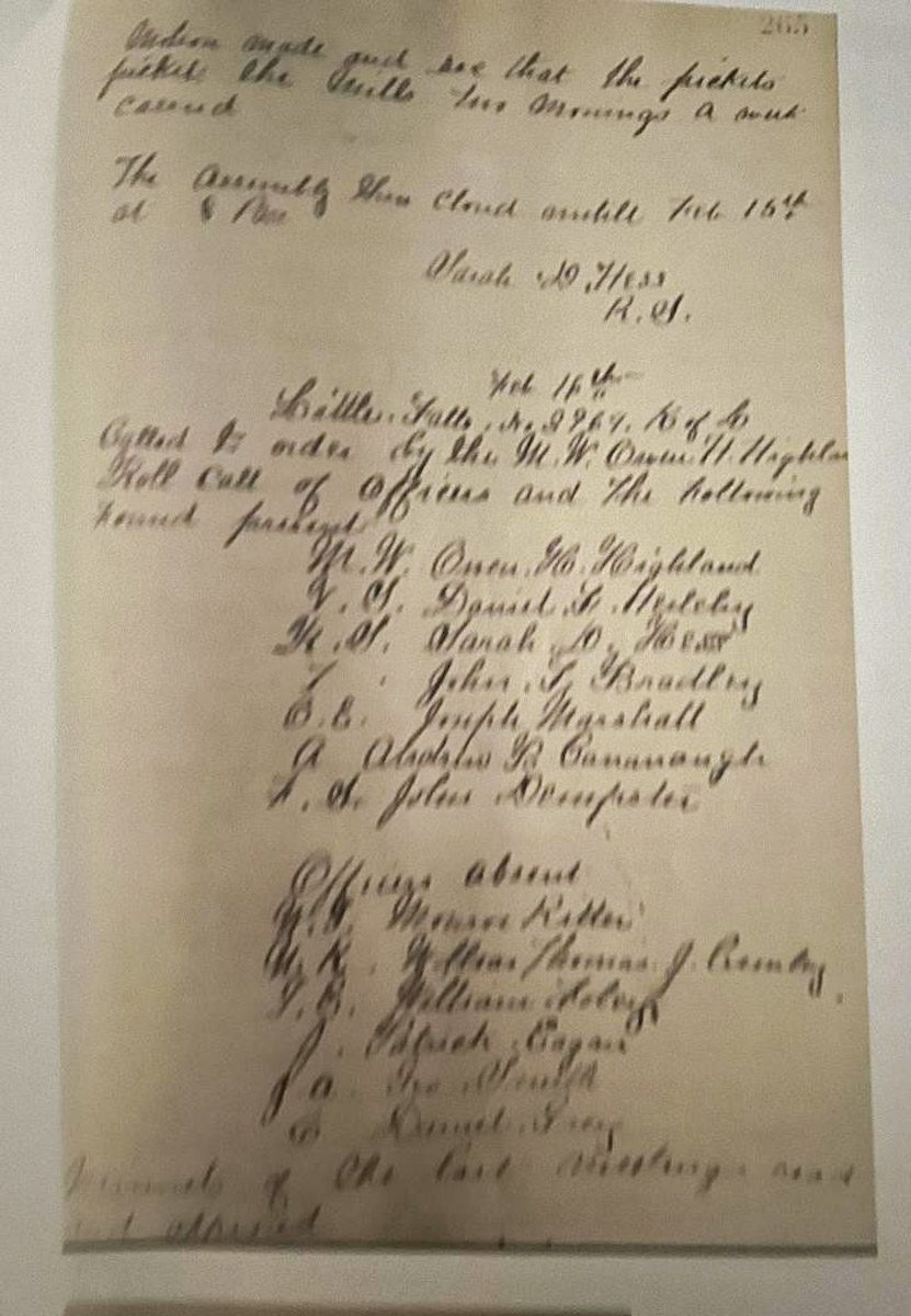 1886 Minute’s Book entry states “Motion carried that pickets picket 2 mornings a week.” 1886 Minute's Book entry states "Motion carried that pickets picket 2 mornings a week."