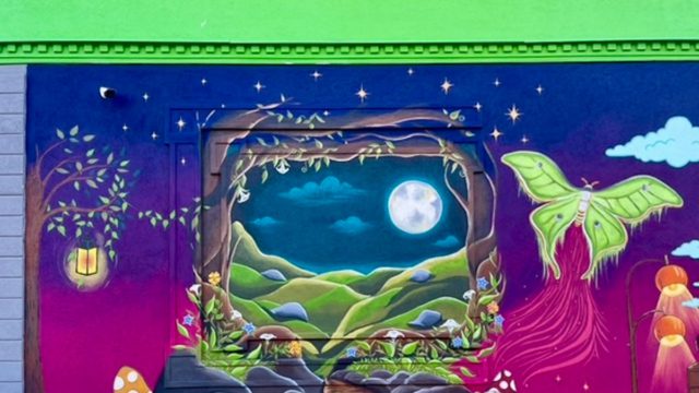 Moon portal at Utica Coffee, Utica, NY. Photo provided by Angela DeCarlis.