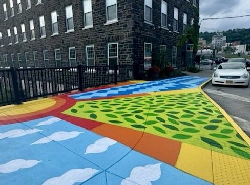 Sidewalk mural at the Mohawk Valley Center Arts, Little Falls, NY. Photo provided by Angela DeCarlis.