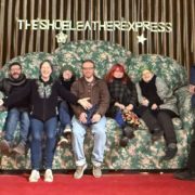 Image at Shoeleather Express: Pictured L to R: Michael Maricondi, Elaine Mikenas, Lichen King, Zachary Hayes, Lillian Nevins, Ashley Olmstead, Dennis Viscanti. Images provided by Trust Your Gut Productions.