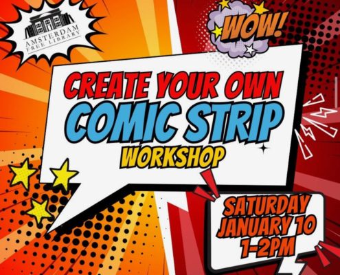 Learn how to create your own comic strip, and learn the language of comic strip writing! We'll be drawing inspiration from our favorite graphic novels!