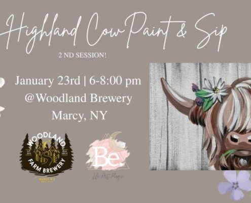 Highland Cow Paint and Sip