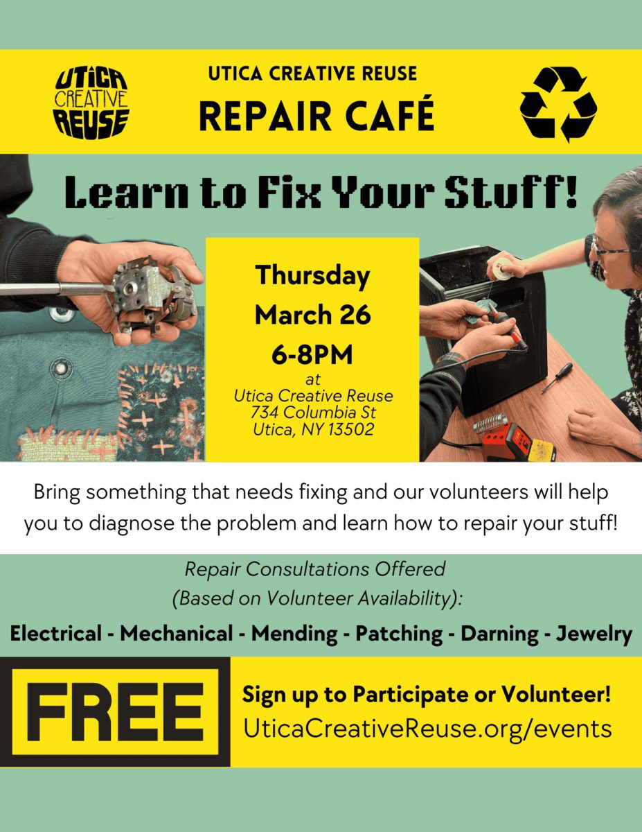 Utica Creative Reuse: Repair Cafe