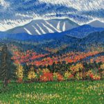 “Marcy Field II” linoleum block print by Diane Castle Babcock